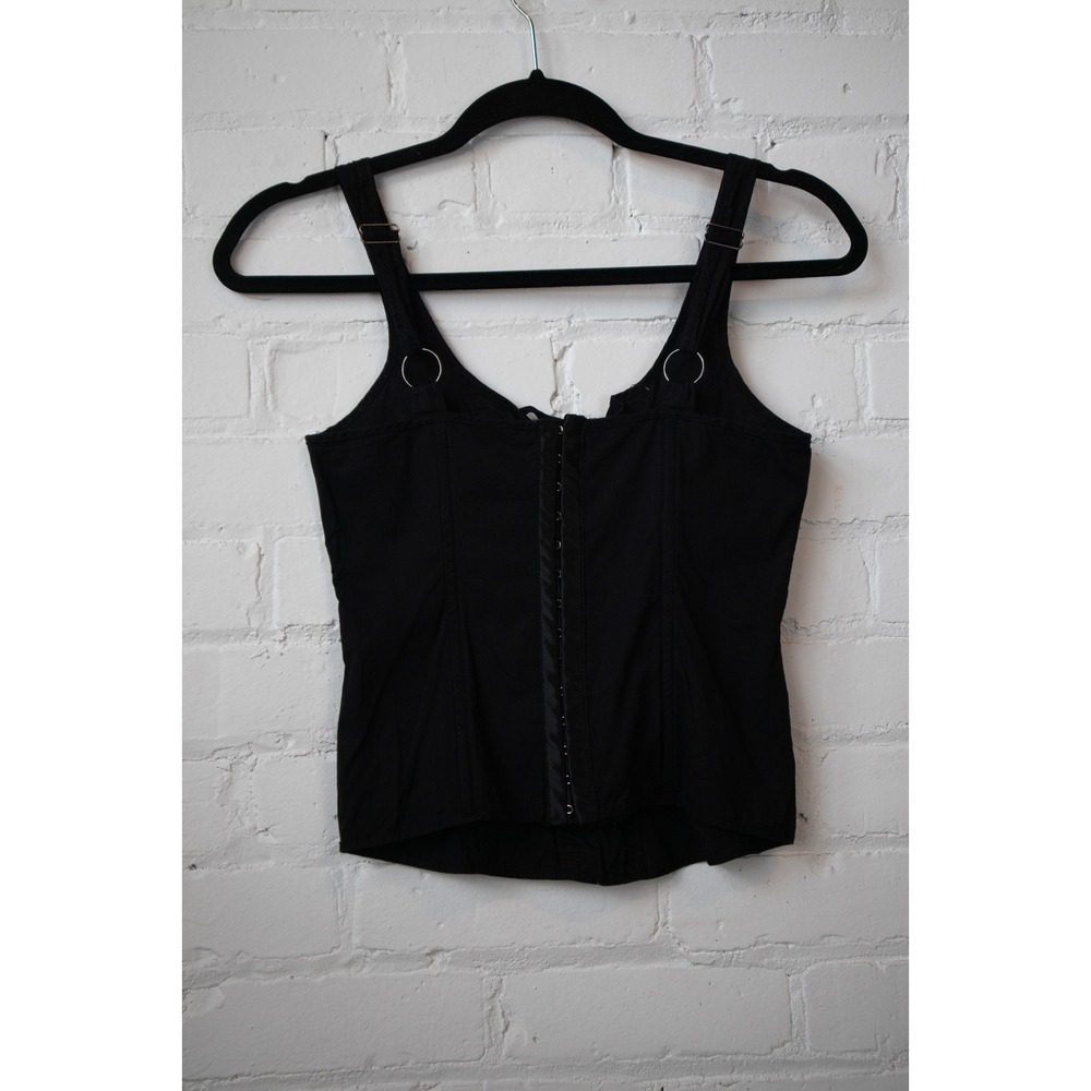 Hot Topic Black Lace Up Corset Top Hook and Eye Back Adjustable Straps Small - Picture 5 of 6